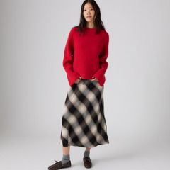Noemi Slip Midi Skirt — Anthracite Night - Brown 1