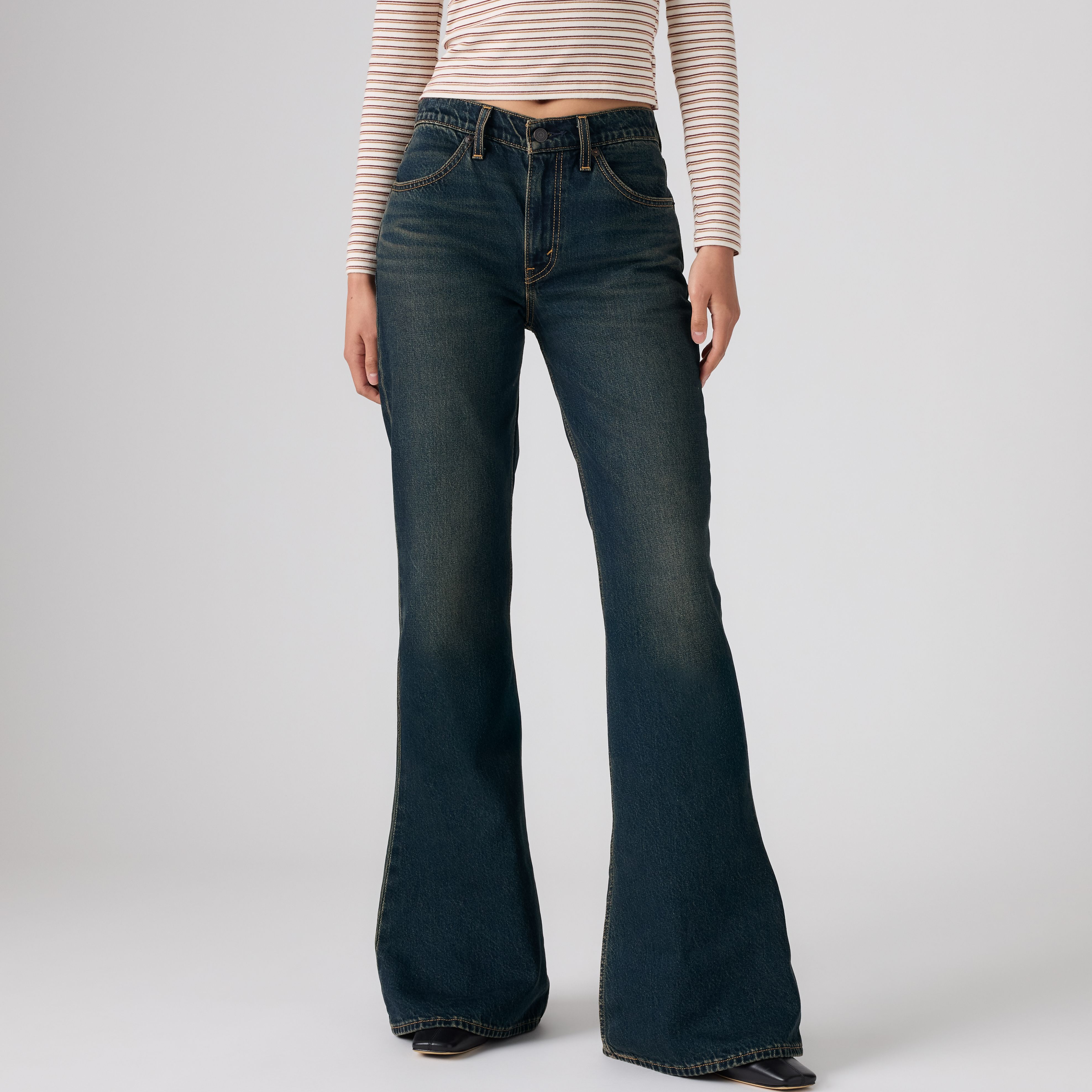 Puddle Snap Flare Jeans 2