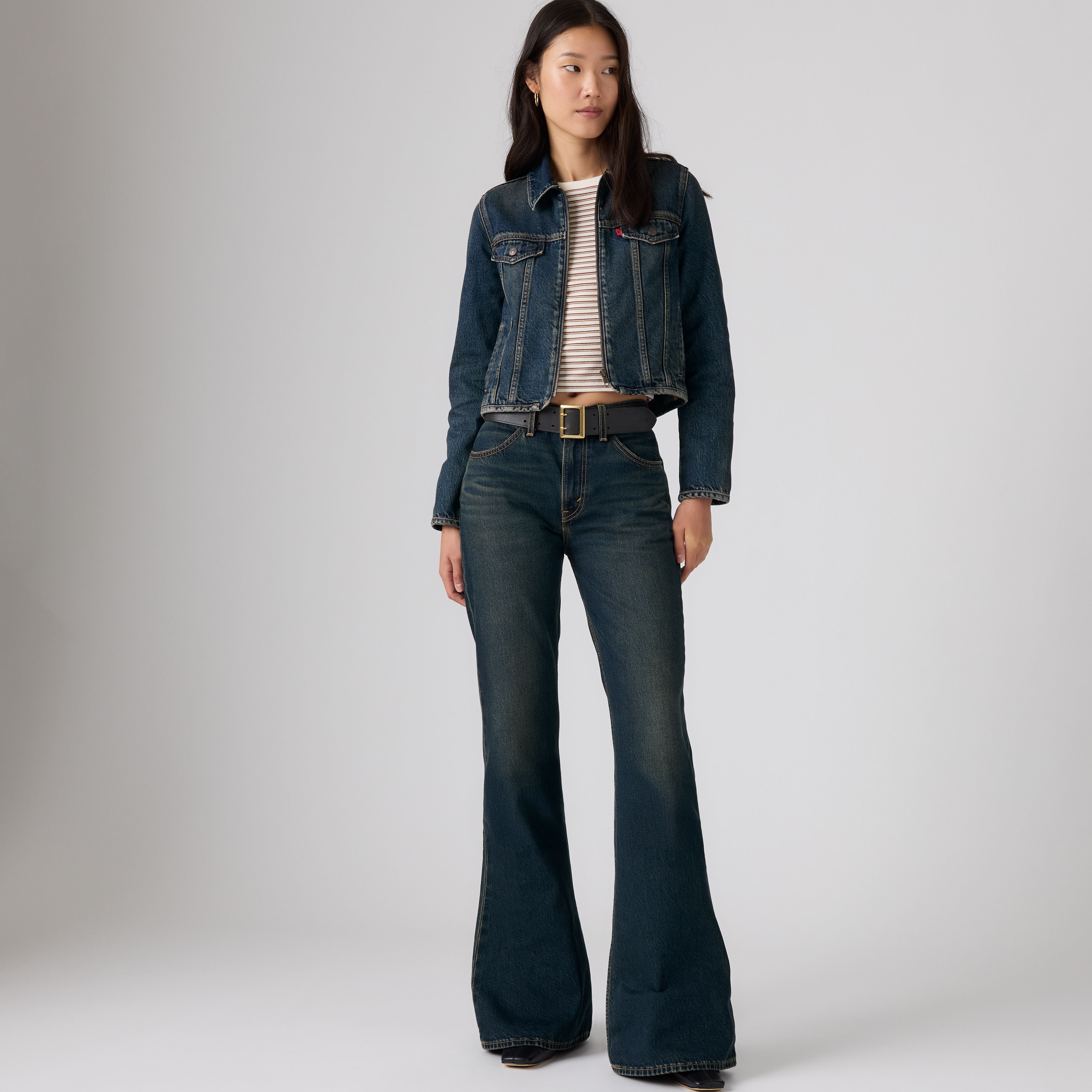 Puddle Snap Flare Jeans 1