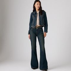 Puddle Snap Flare Women's Jeans — High Vibration - Dark Wash 1