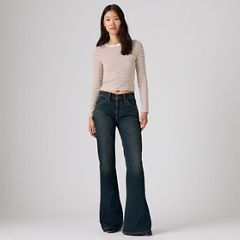 Puddle Snap Flare Women's Jeans — High Vibration - Dark Wash 7