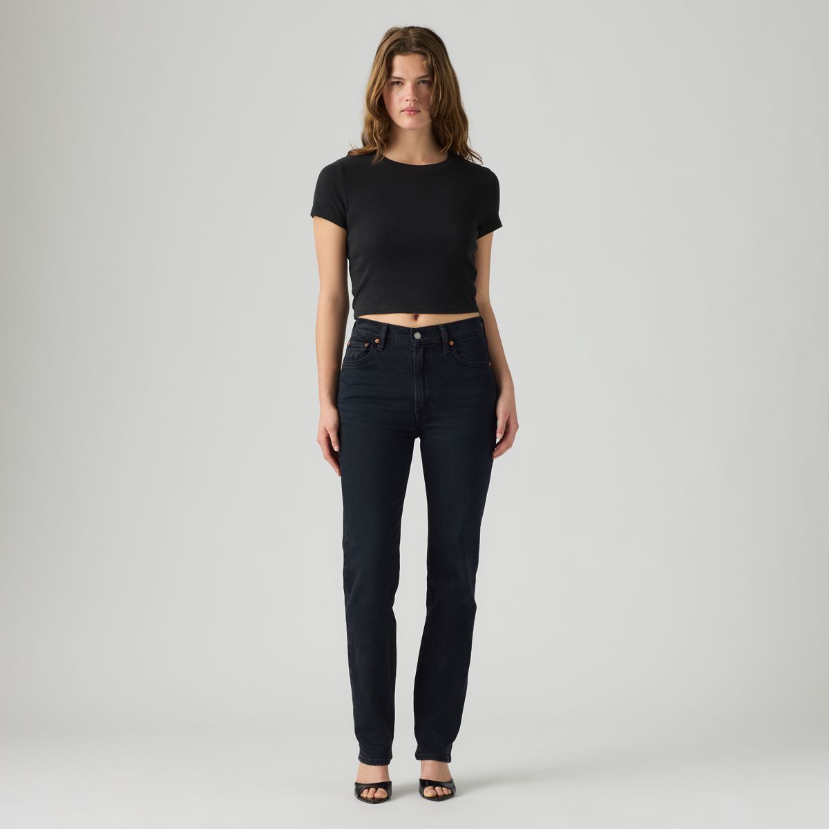 Ribcage Slim Women's Jeans — Slight Night Str - Black