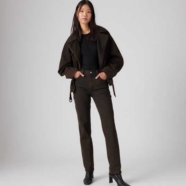 Ribcage Slim Women's Jeans — Over A Cup Srty - Brown