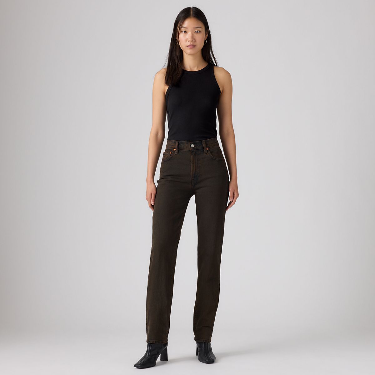 Ribcage Slim Women's Jeans — Over A Cup Srty - Brown