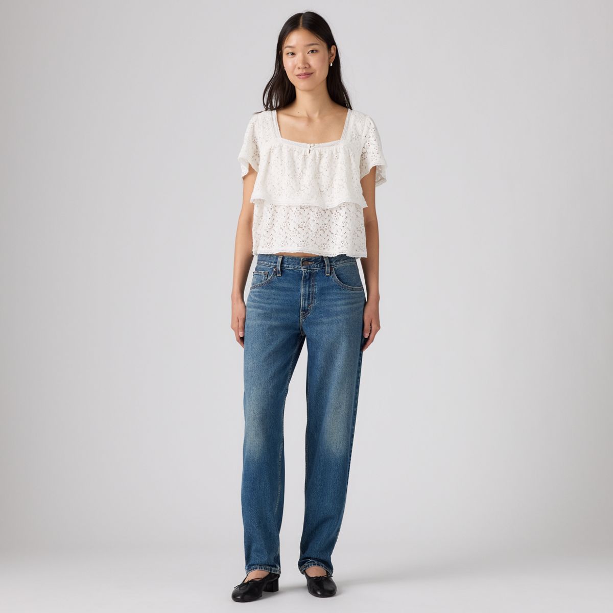 Loose Taper Women's Jeans — Let's Fly - Medium Wash