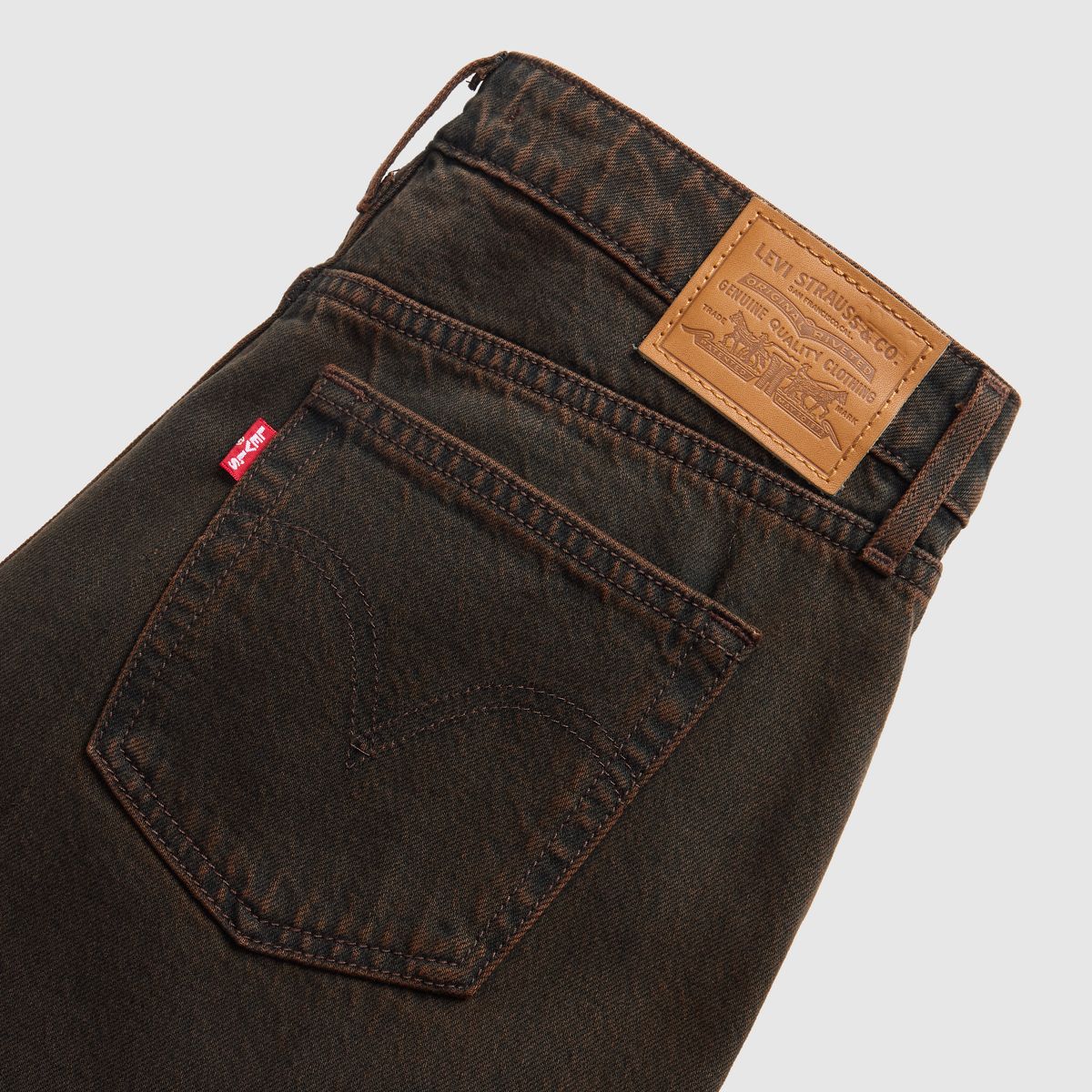 Low Straight Women's Jeans — Over A Cup - Brown