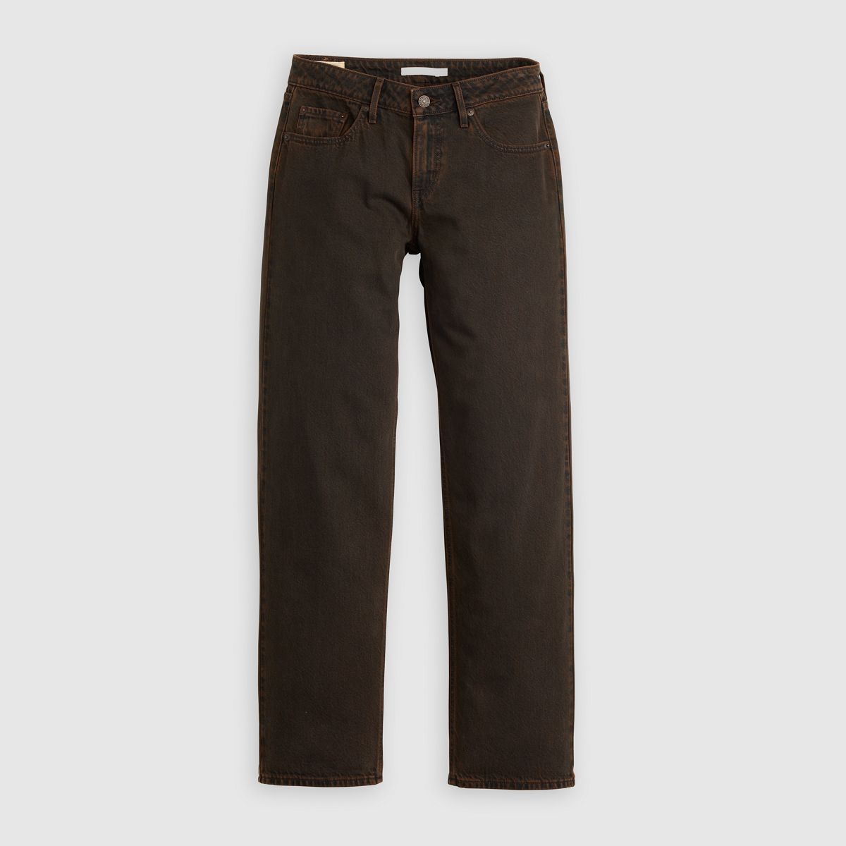 Low Straight Women's Jeans — Over A Cup - Brown