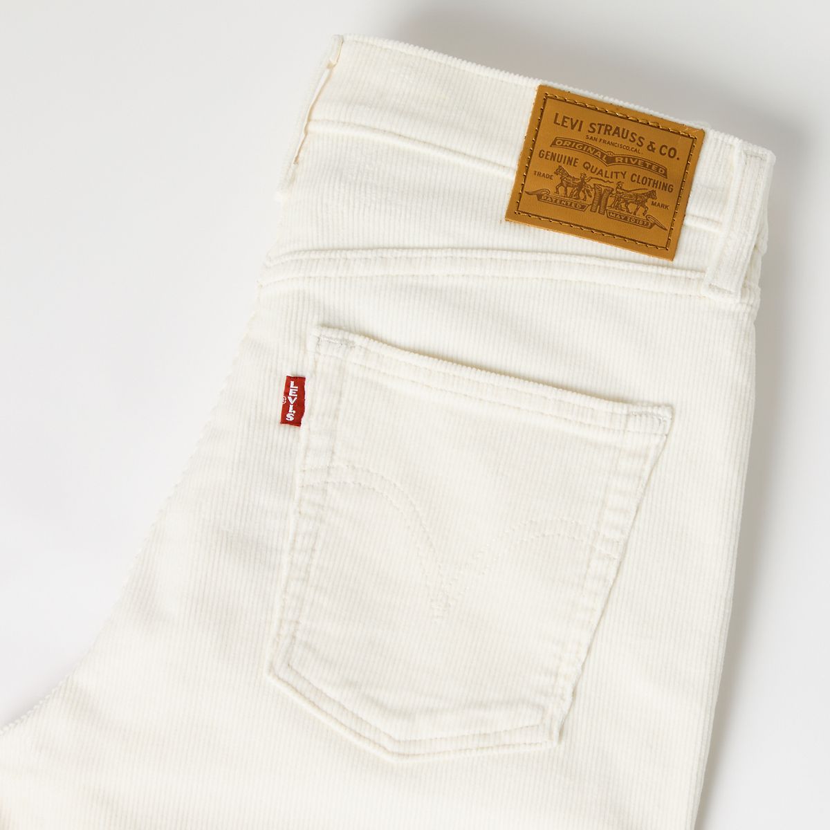 Ribcage Flare Corduroy Jeans — Egret - White