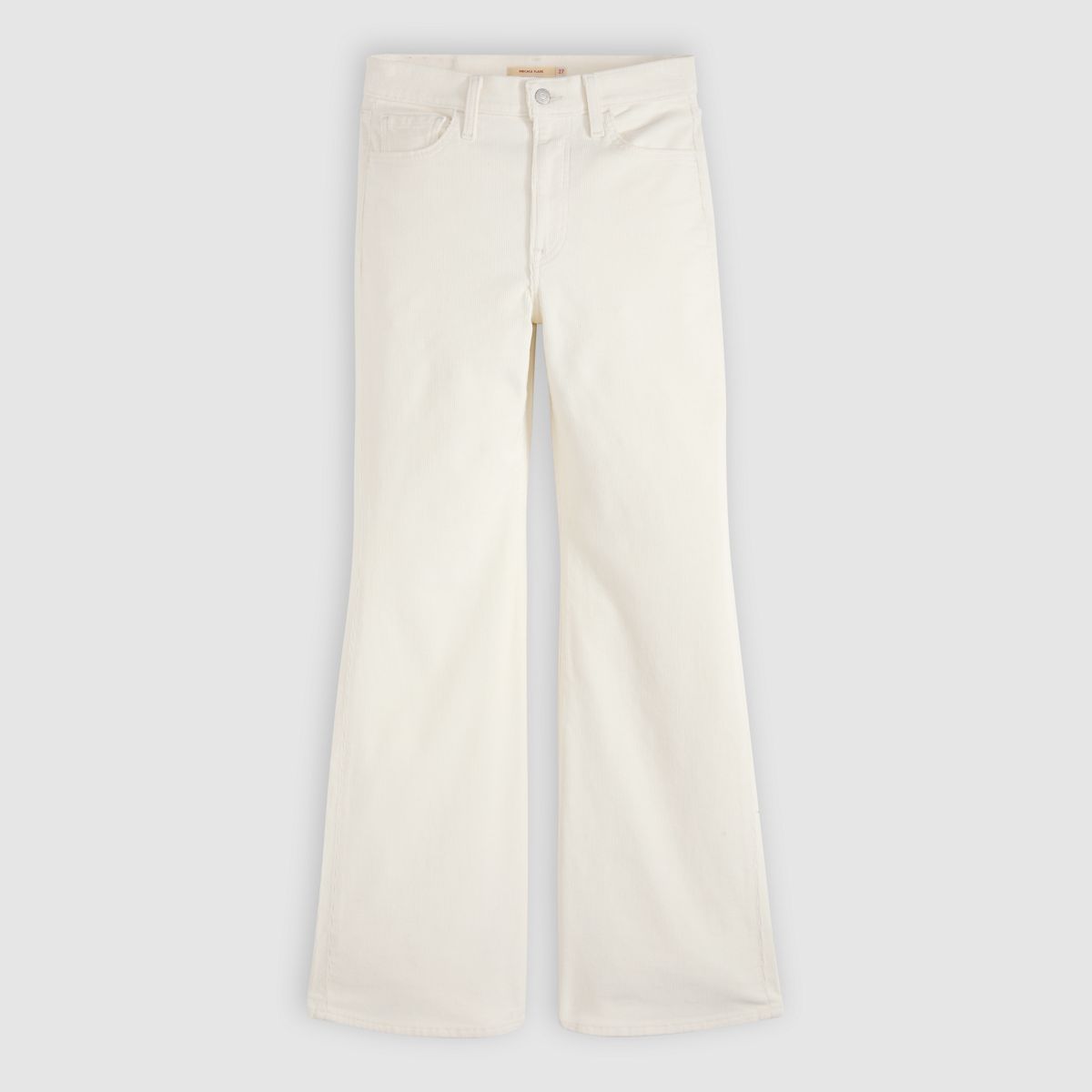 Ribcage Flare Corduroy Jeans — Egret - White