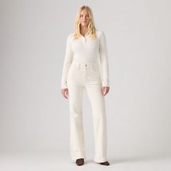 Ribcage Flare Corduroy Jeans — Egret - White 5
