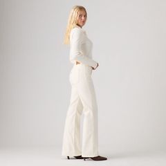 Ribcage Flare Corduroy Jeans — Egret - White 4