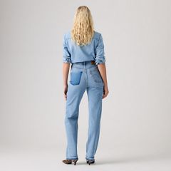 Ribcage Straight Full Length Recrafted Women's Jeans — Just One Please - Medium Wash 4