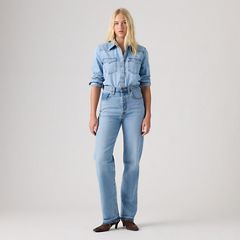 Ribcage Straight Full Length Recrafted Women's Jeans — Just One Please - Medium Wash 6