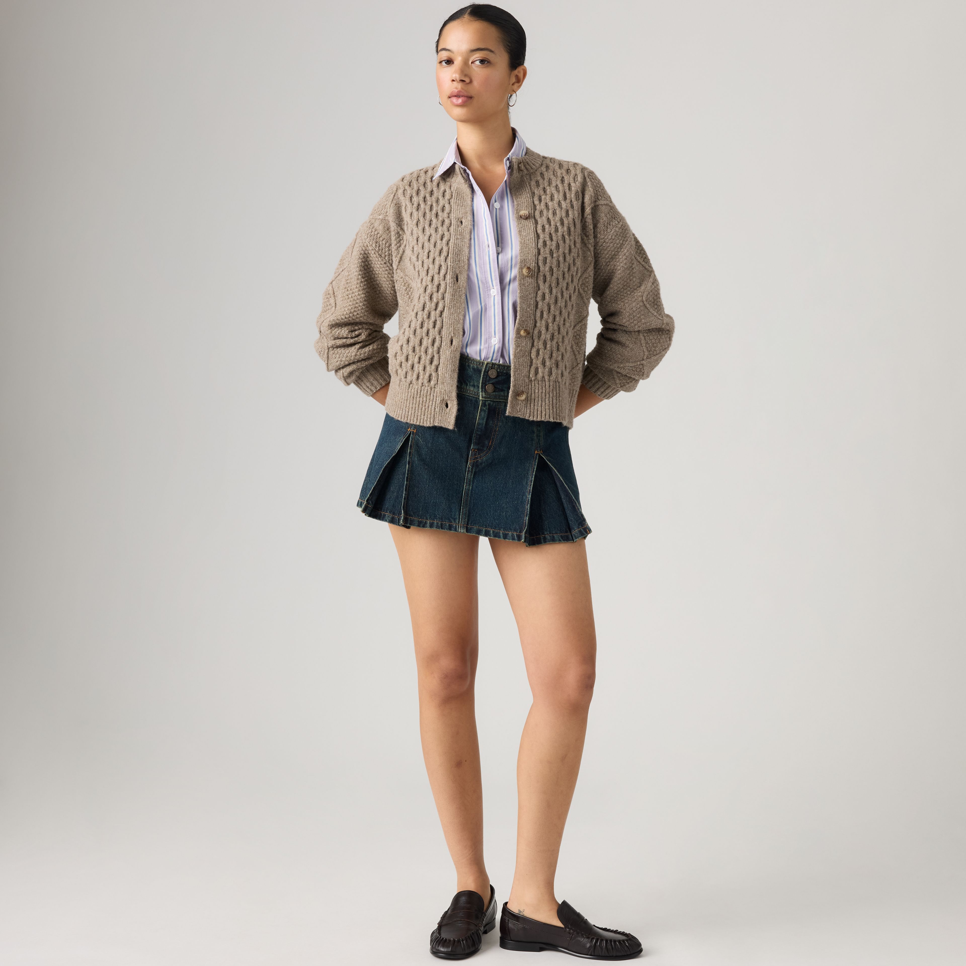 Inverted Pleat Mini Skirt