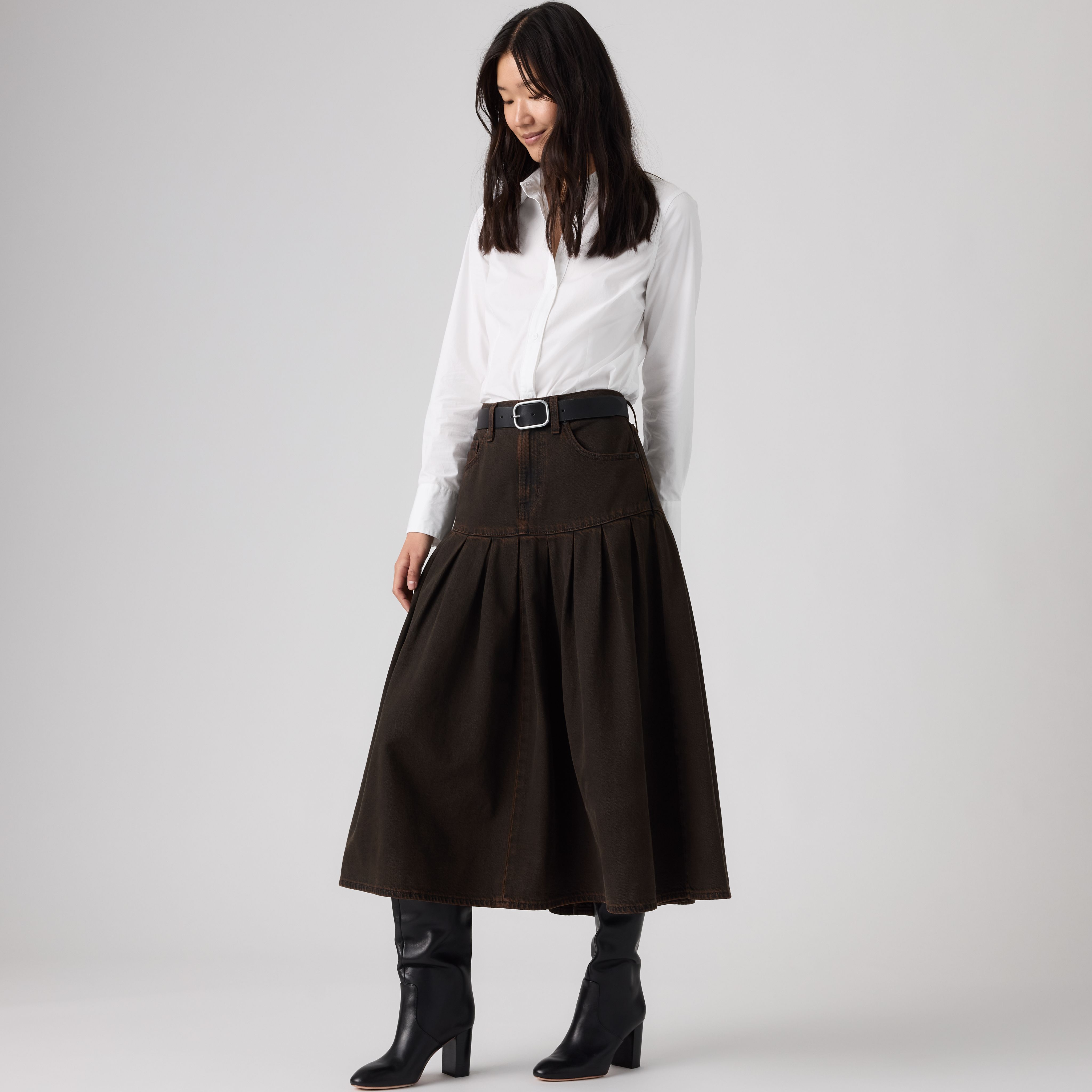 Yoked Pleated Skirt 1