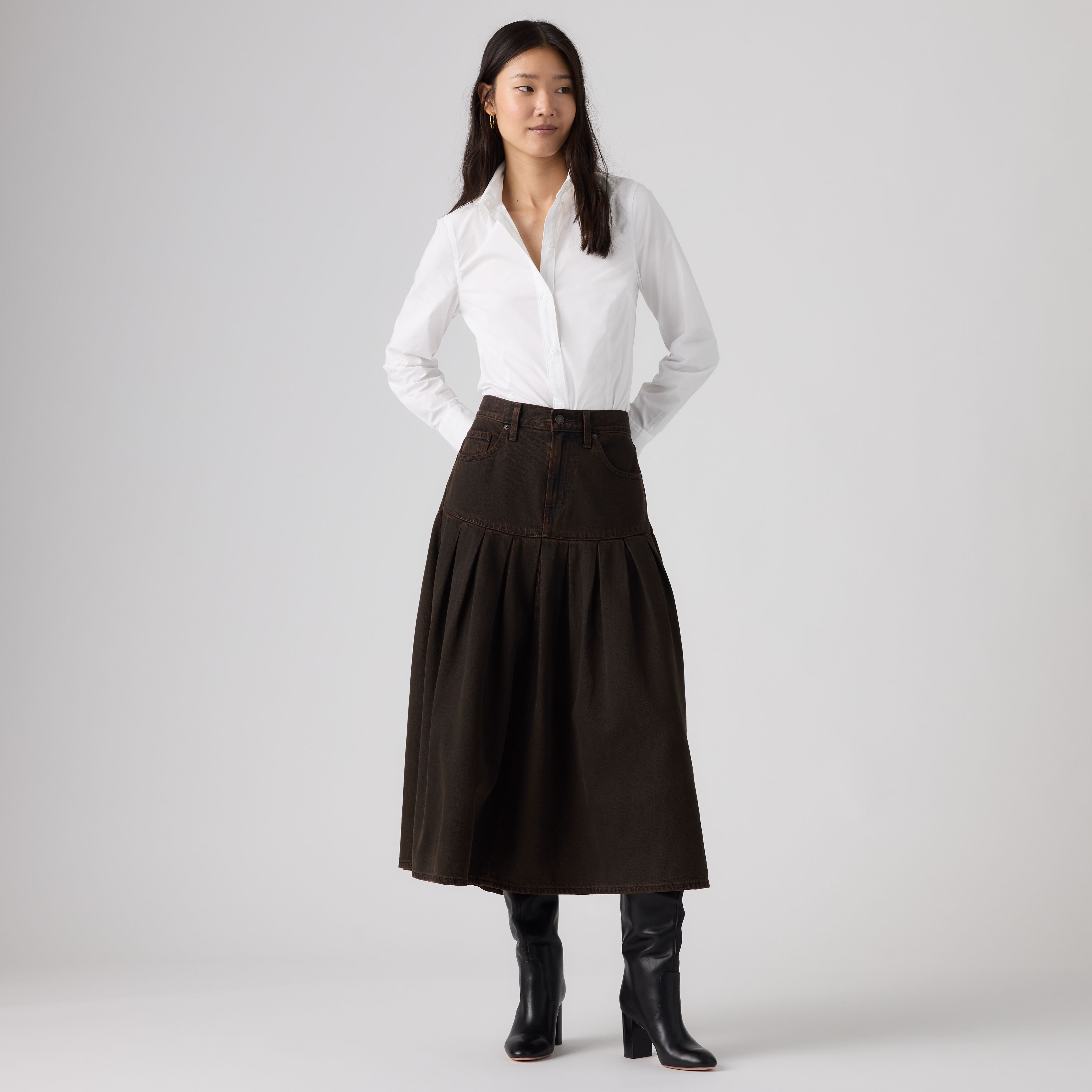 Yoked Pleated Skirt 5