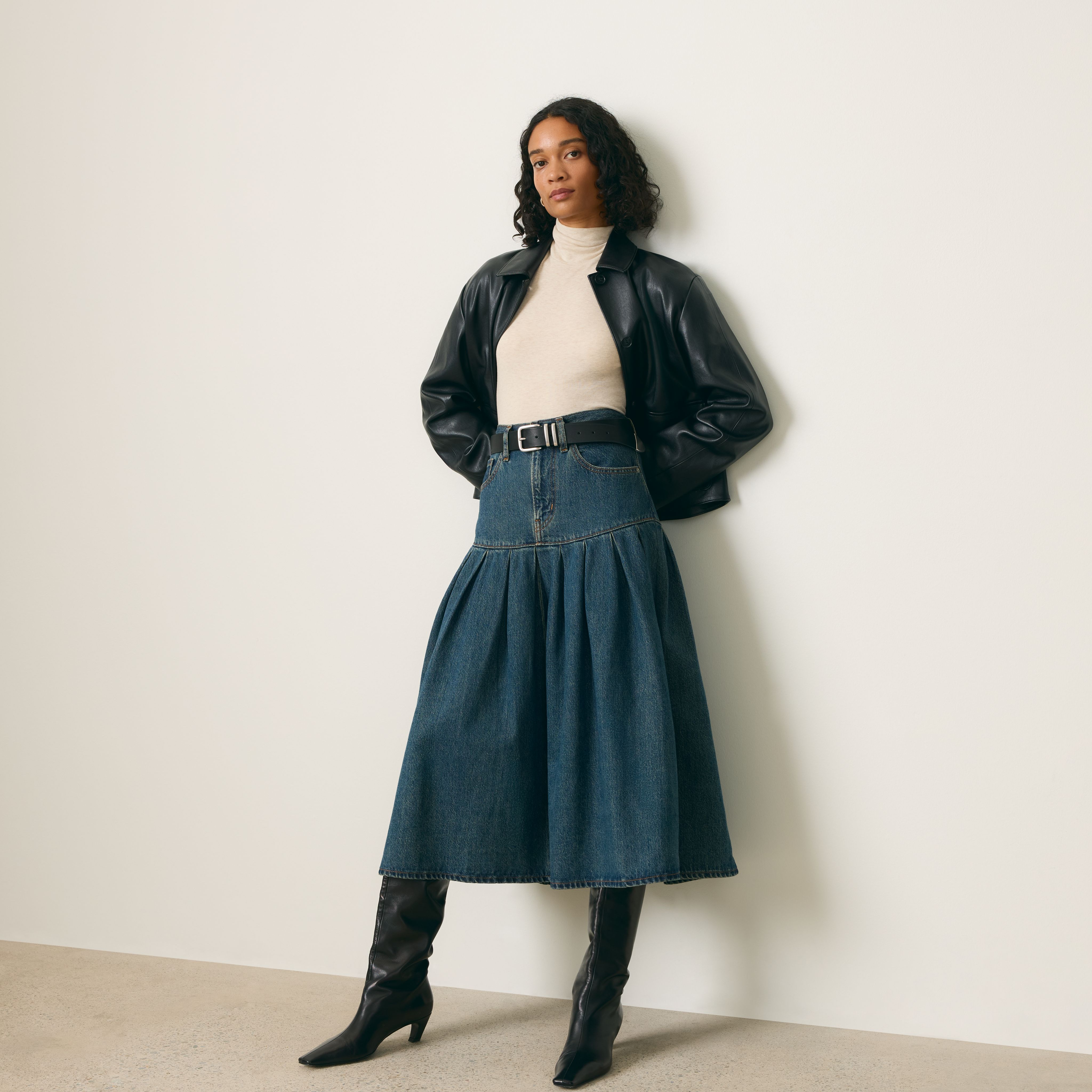 Yoked Pleated Skirt 4