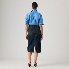 Deconstructed Slit Midi Skirt — High Vibration - Dark Wash 5