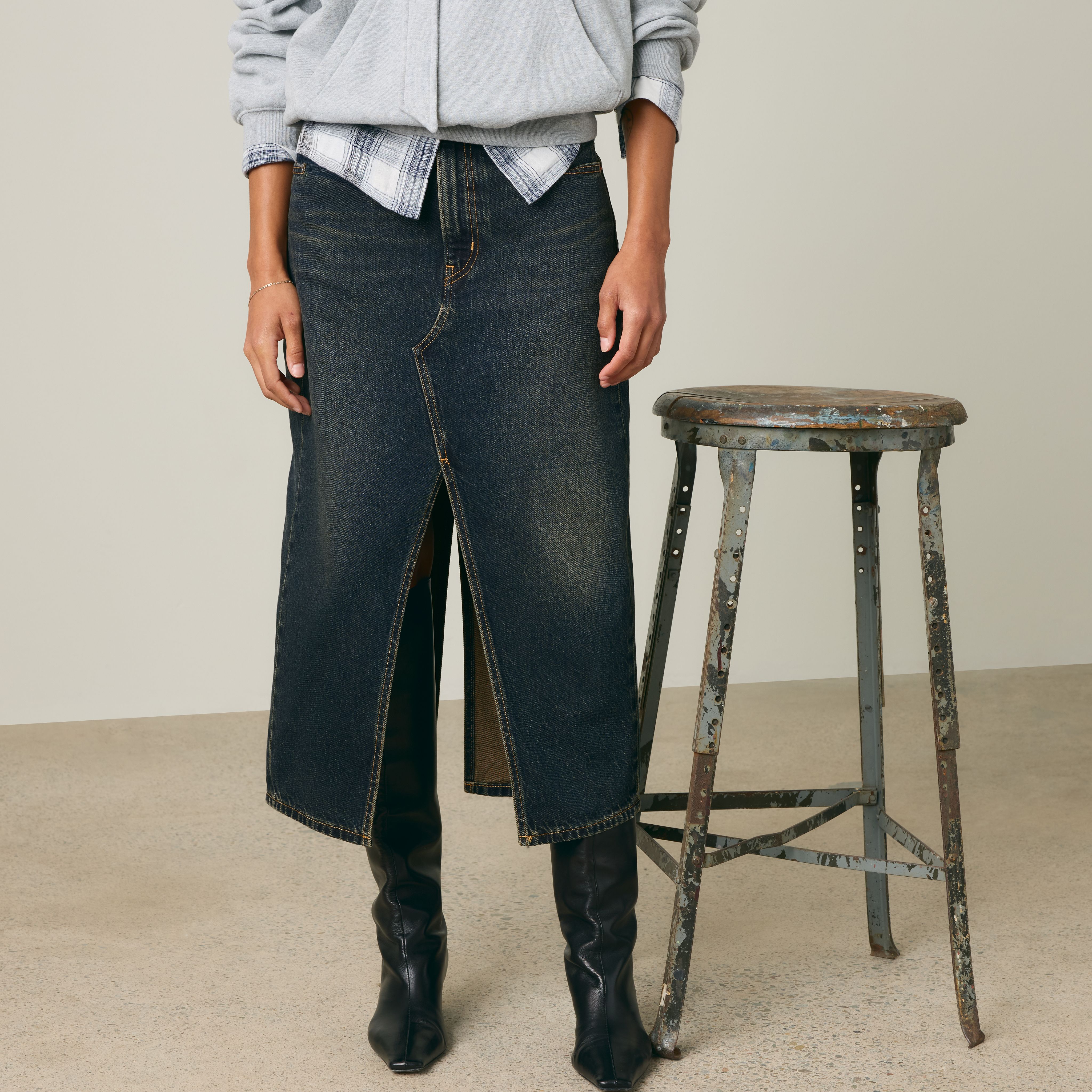 Deconstructed Slit Midi Skirt 3