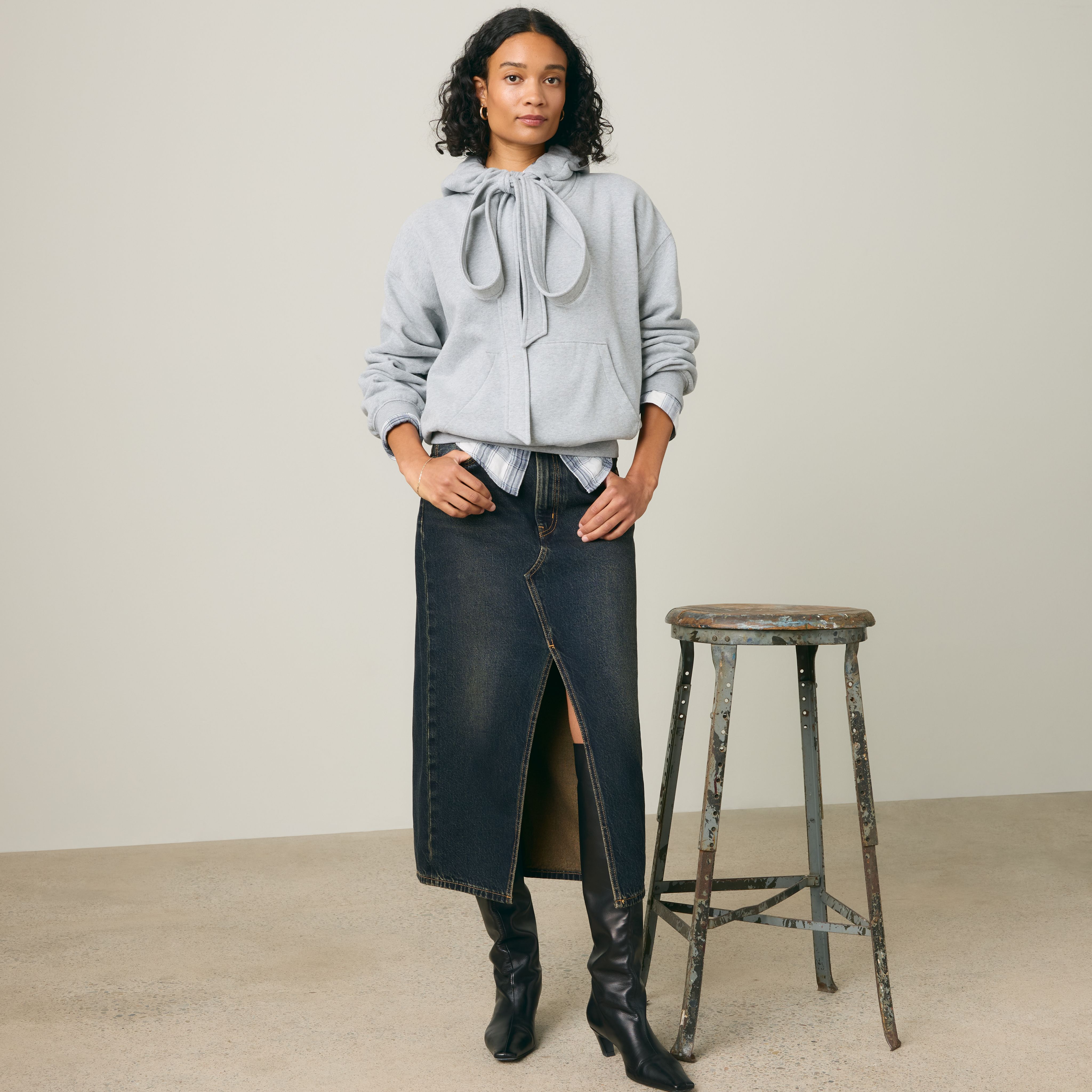 Deconstructed Slit Midi Skirt 4