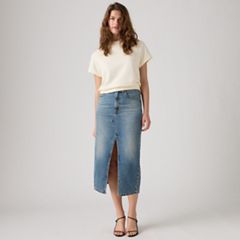 Deconstructed Slit Midi Skirt — Welcome - Medium Wash 1