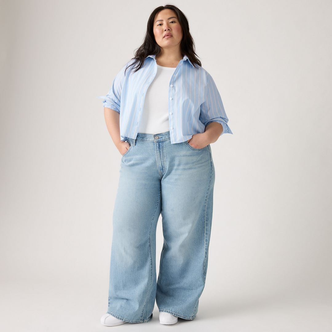 Levi's Plus Size Cinch-Waist Lightweight Baggy Jeans - Invested Indigo