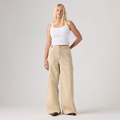 Cinch Wide-Leg Fatigue Pants — Tencel White Pepper - Tan 6