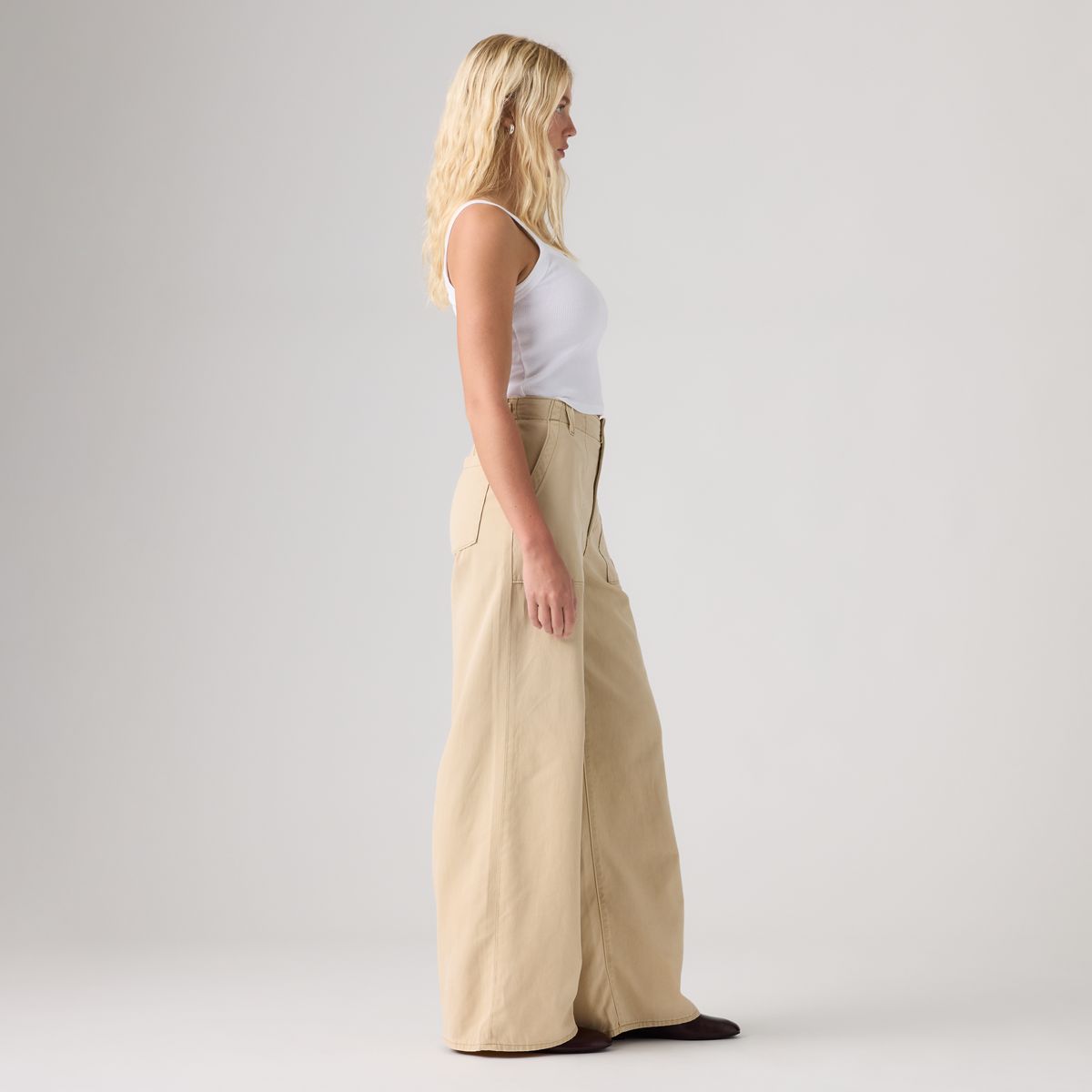 Cinch Wide-Leg Fatigue Pants — Tencel White Pepper - Tan