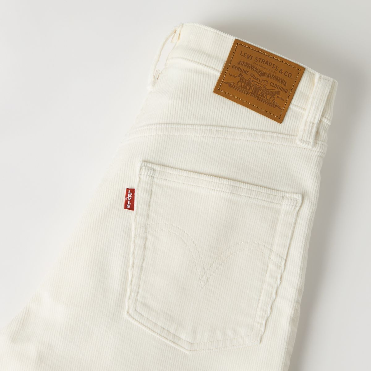 Ribcage Full Length Corduroy Women's Pants — Egret - White
