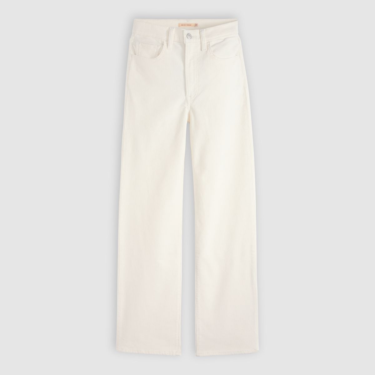 Ribcage Full Length Corduroy Women's Pants — Egret - White