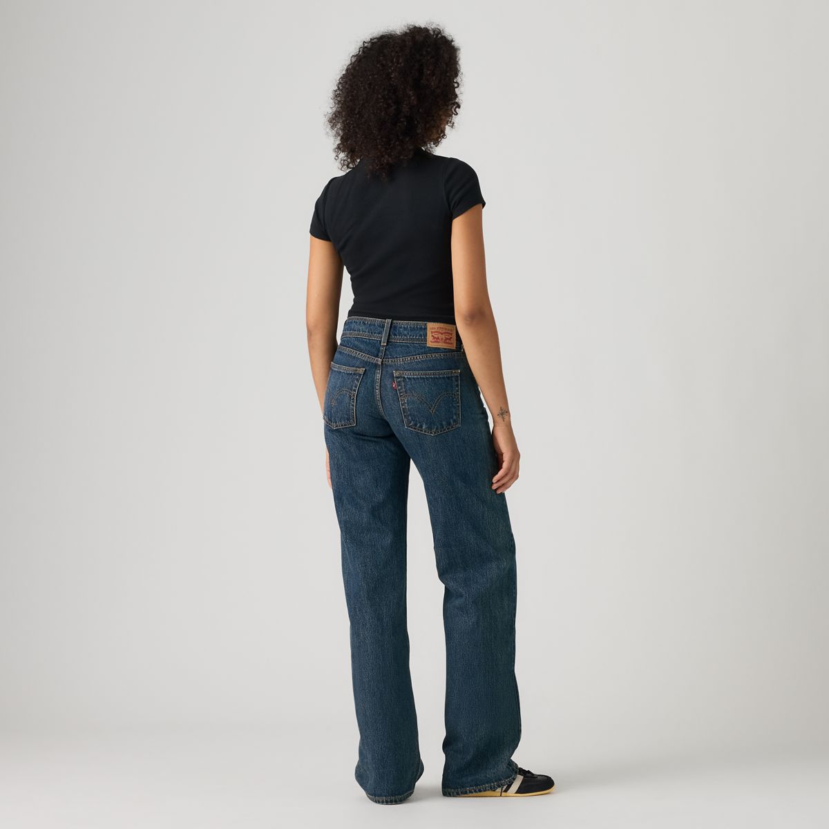 Superlow Loose Belted Women's Jeans — Silver Lode - Dark Wash