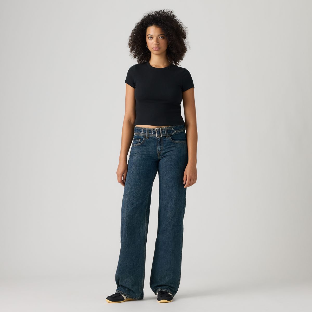Superlow Loose Belted Women's Jeans — Silver Lode - Dark Wash