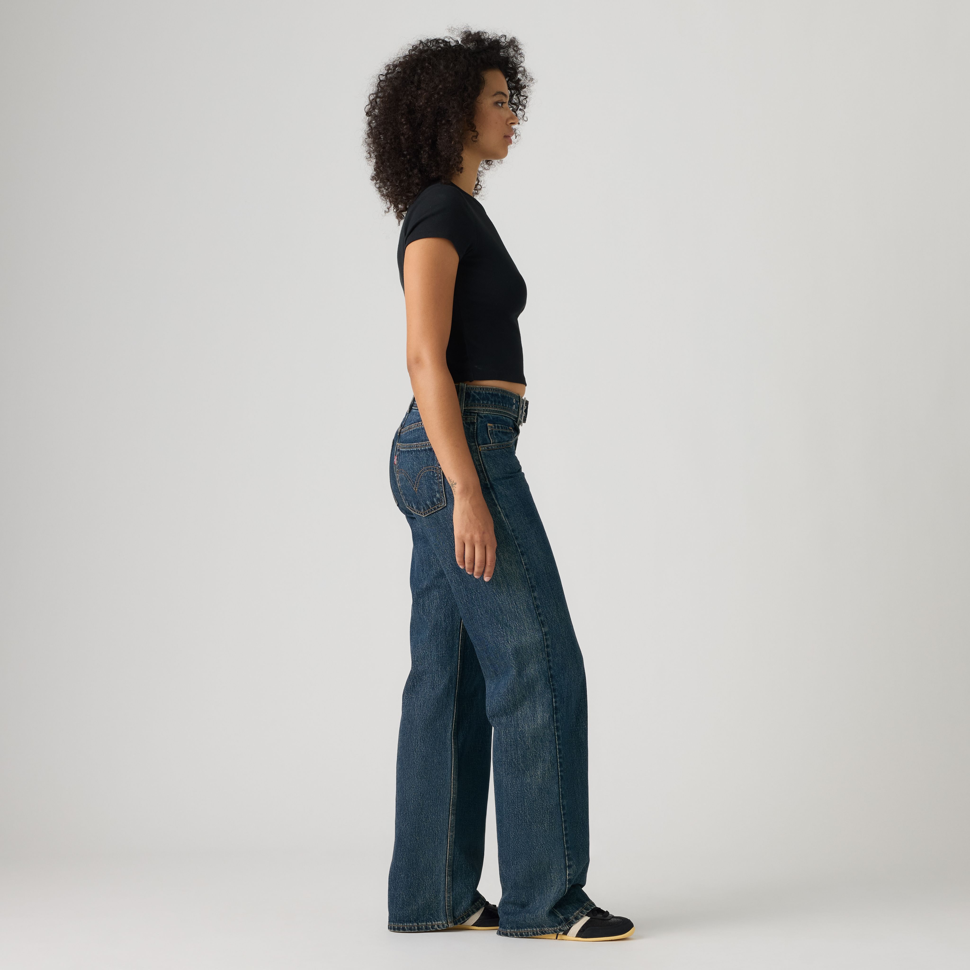 Jeans loose super-bassi con cintura 4