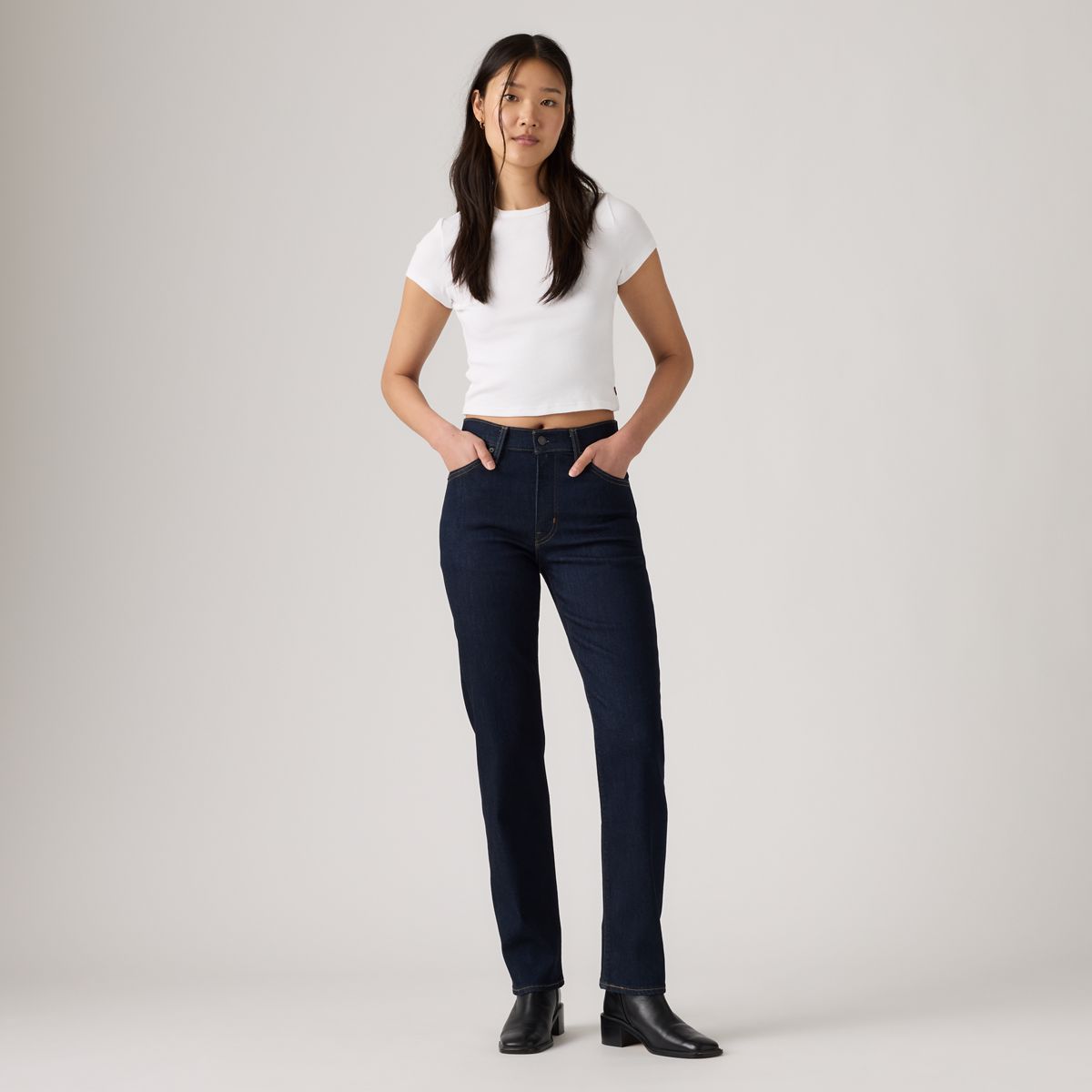 722 High-Rise Slim Women's Jeans — True Blue Rinse - Dark Wash