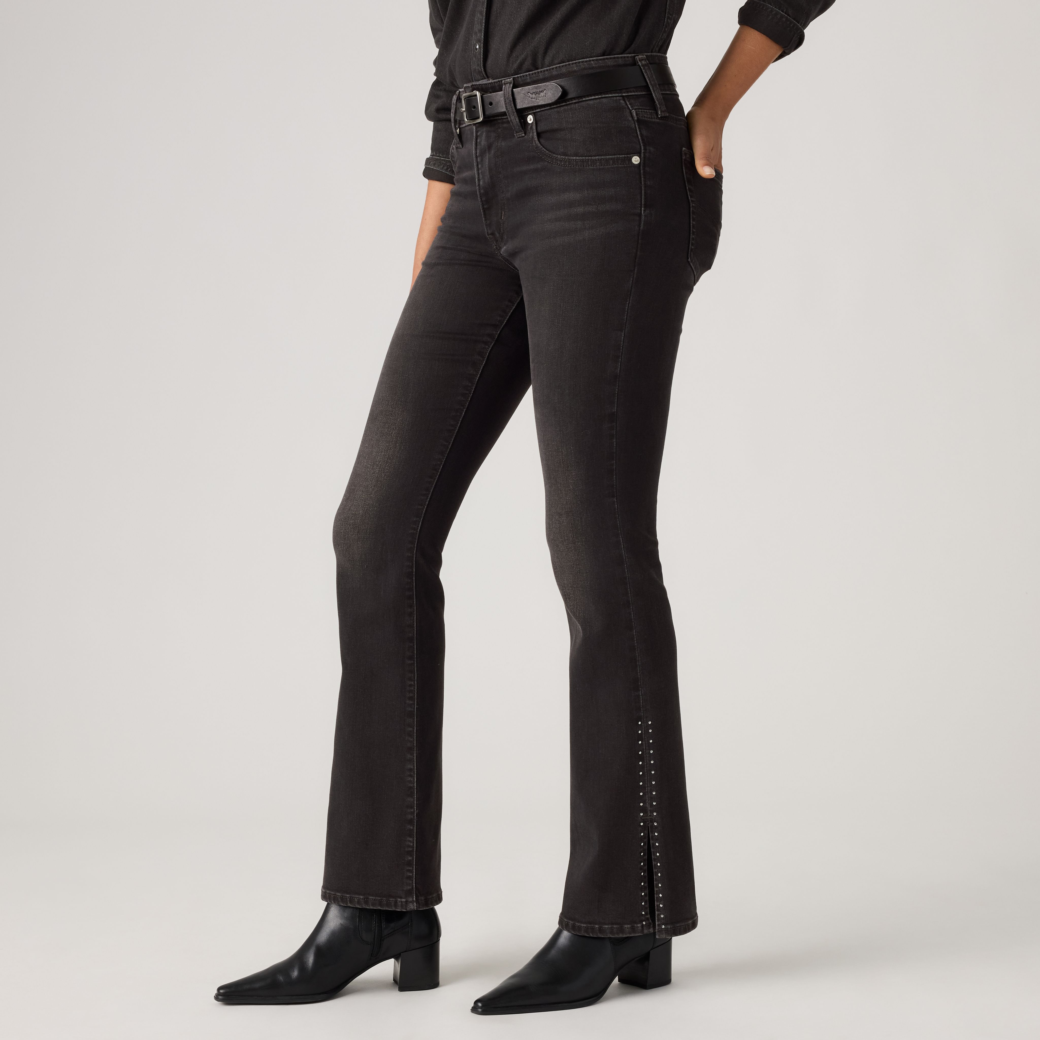 725 Bootcut Studded Slit Hem Jeans 2