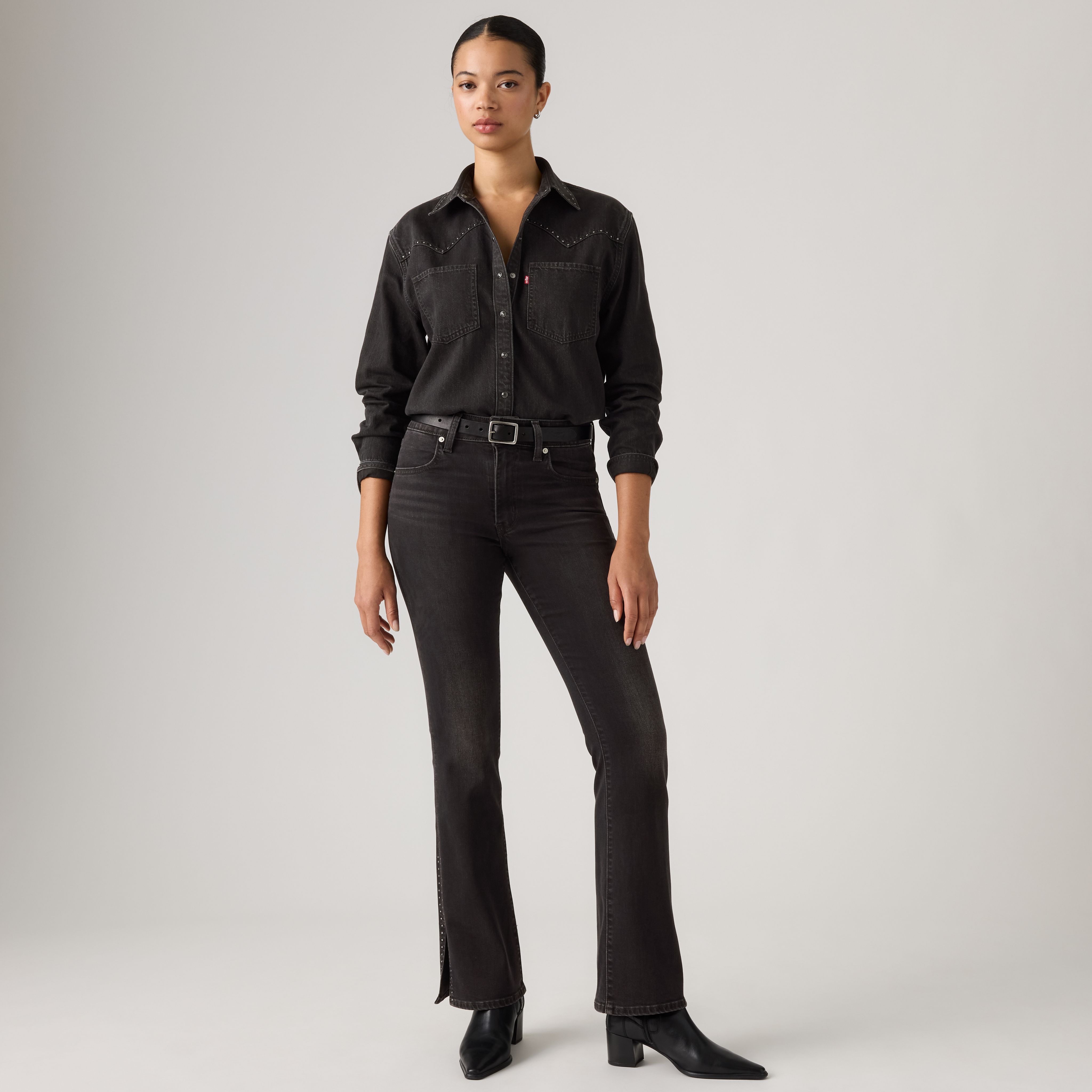 725 Bootcut Studded Slit Hem Jeans 1