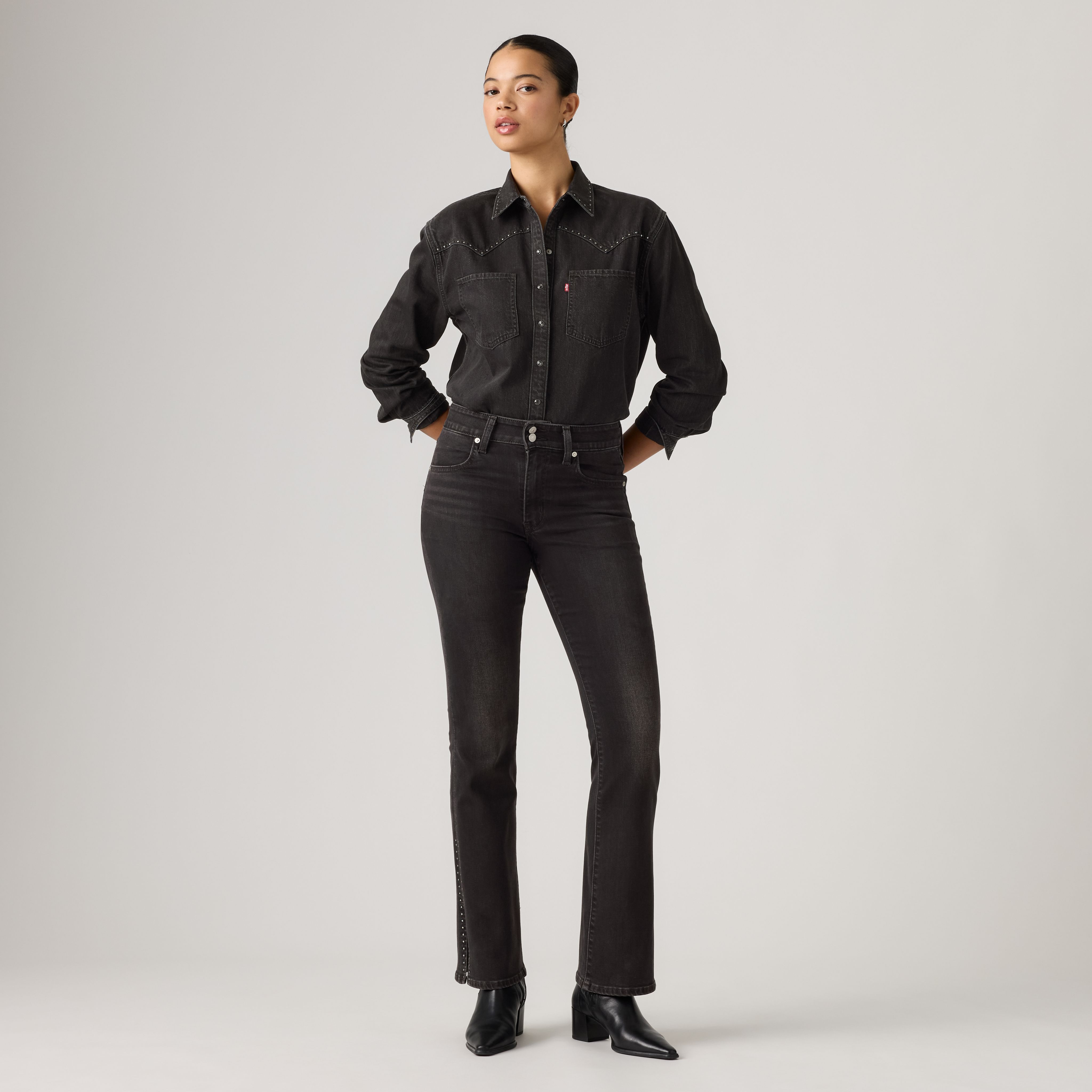 725 Bootcut Studded Slit Hem Jeans 5