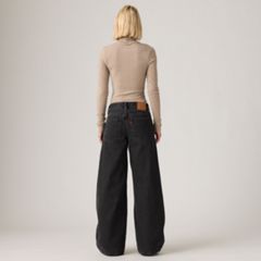 Teardrop Wide-Leg Women's Jeans — Influential Lady Stone - Black 3