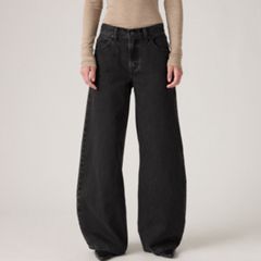 Teardrop Wide-Leg Women's Jeans — Influential Lady Stone - Black 2