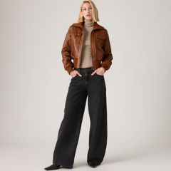 Teardrop Wide-Leg Women's Jeans — Influential Lady Stone - Black 1