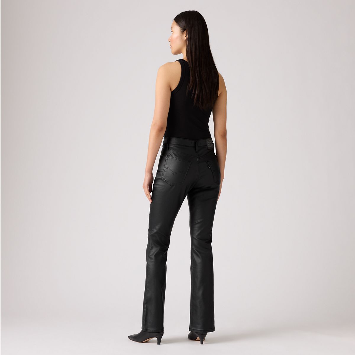 725 High-Rise Bootcut Women's Pants — Coated Caviar - Black