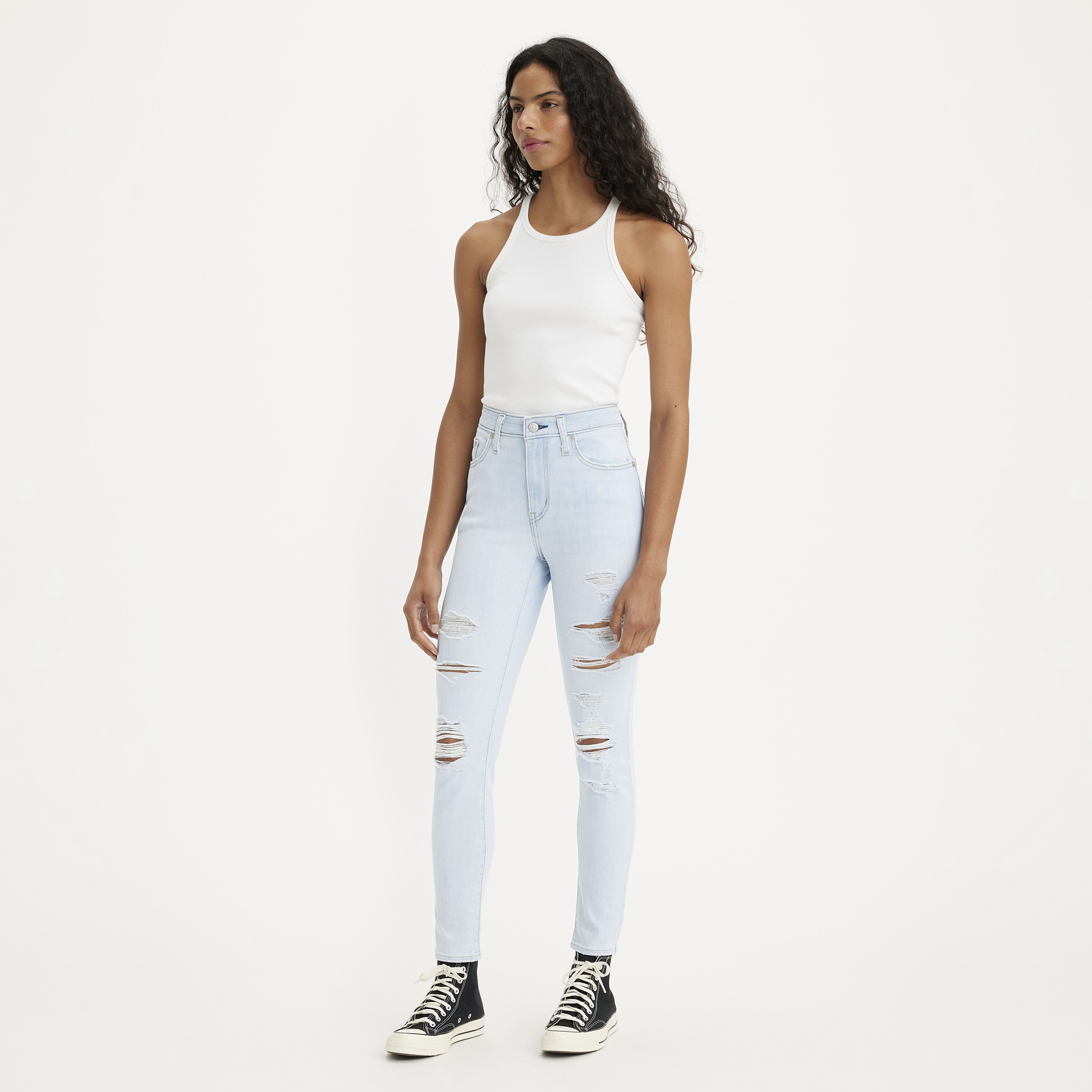 721 Jean filiforme taille haute pour femme 1