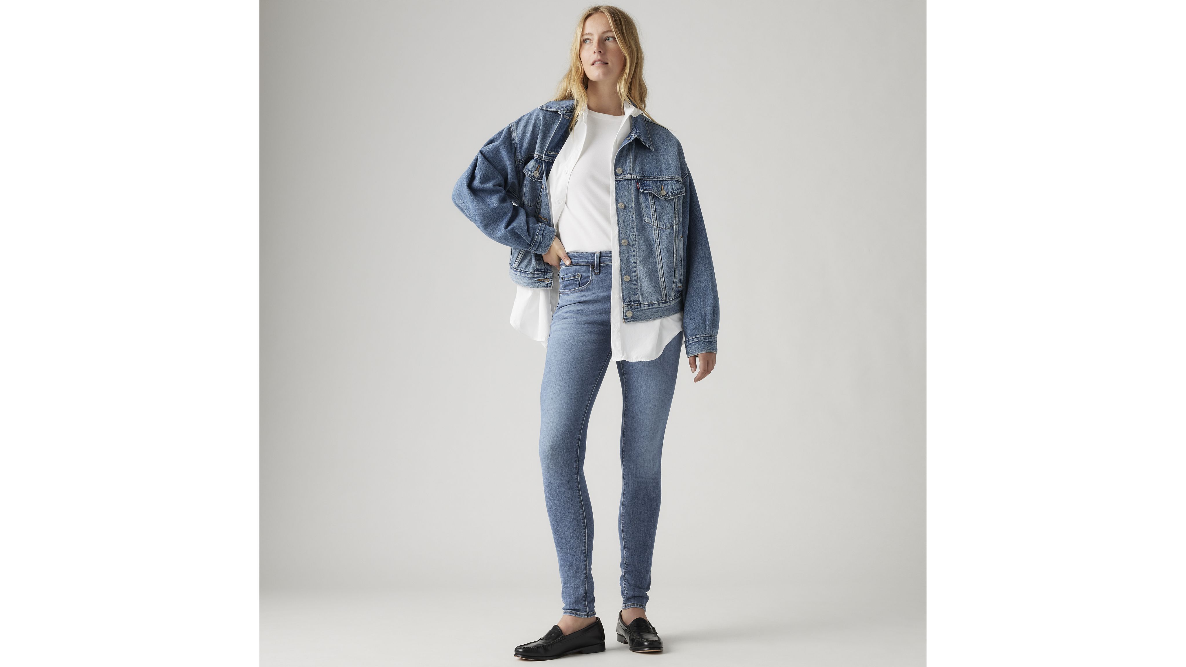 721 Jean filiforme taille haute pour femme 1