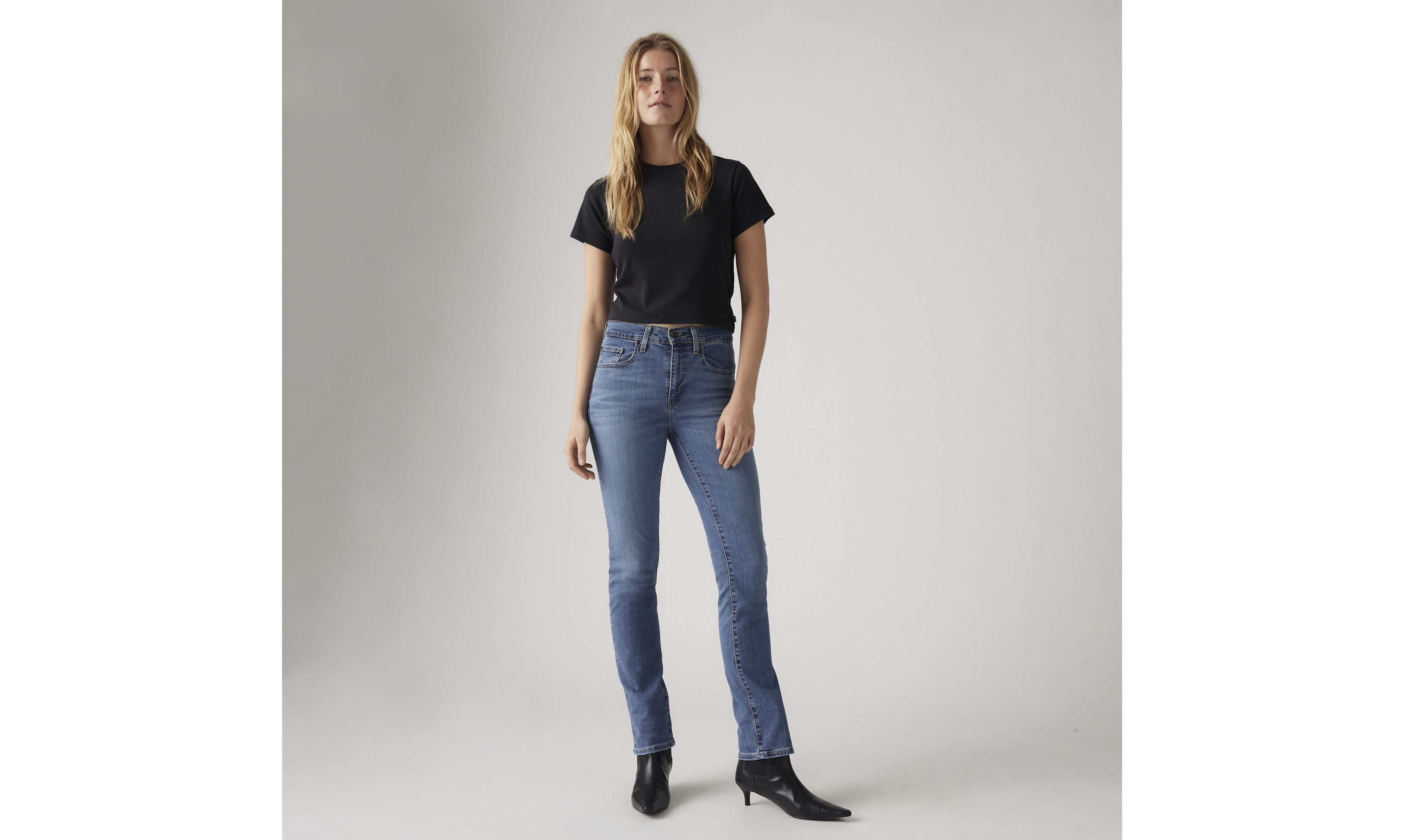 724 Jean droit taille haute pour femme 1