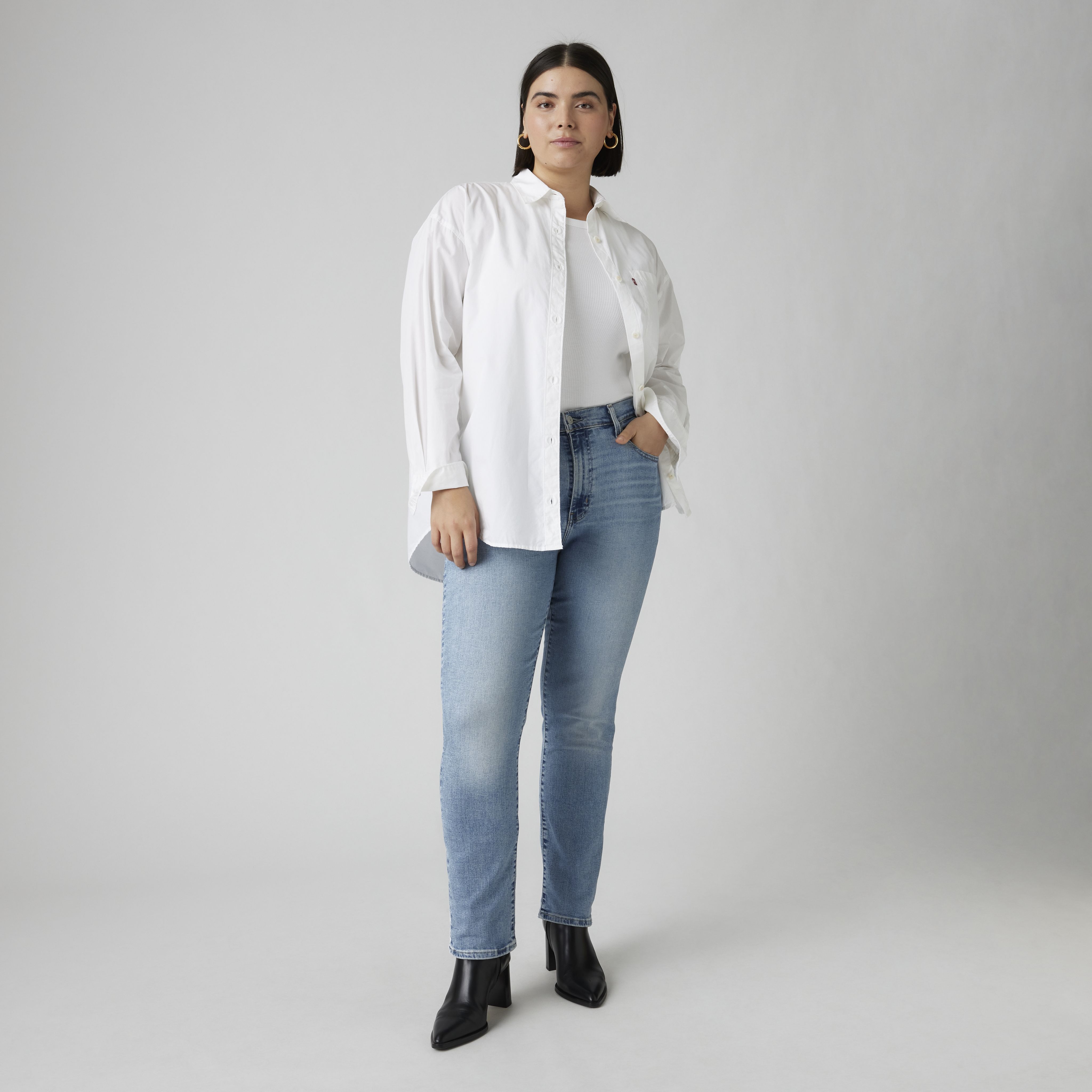 724 Jean droit taille haute pour femme 8