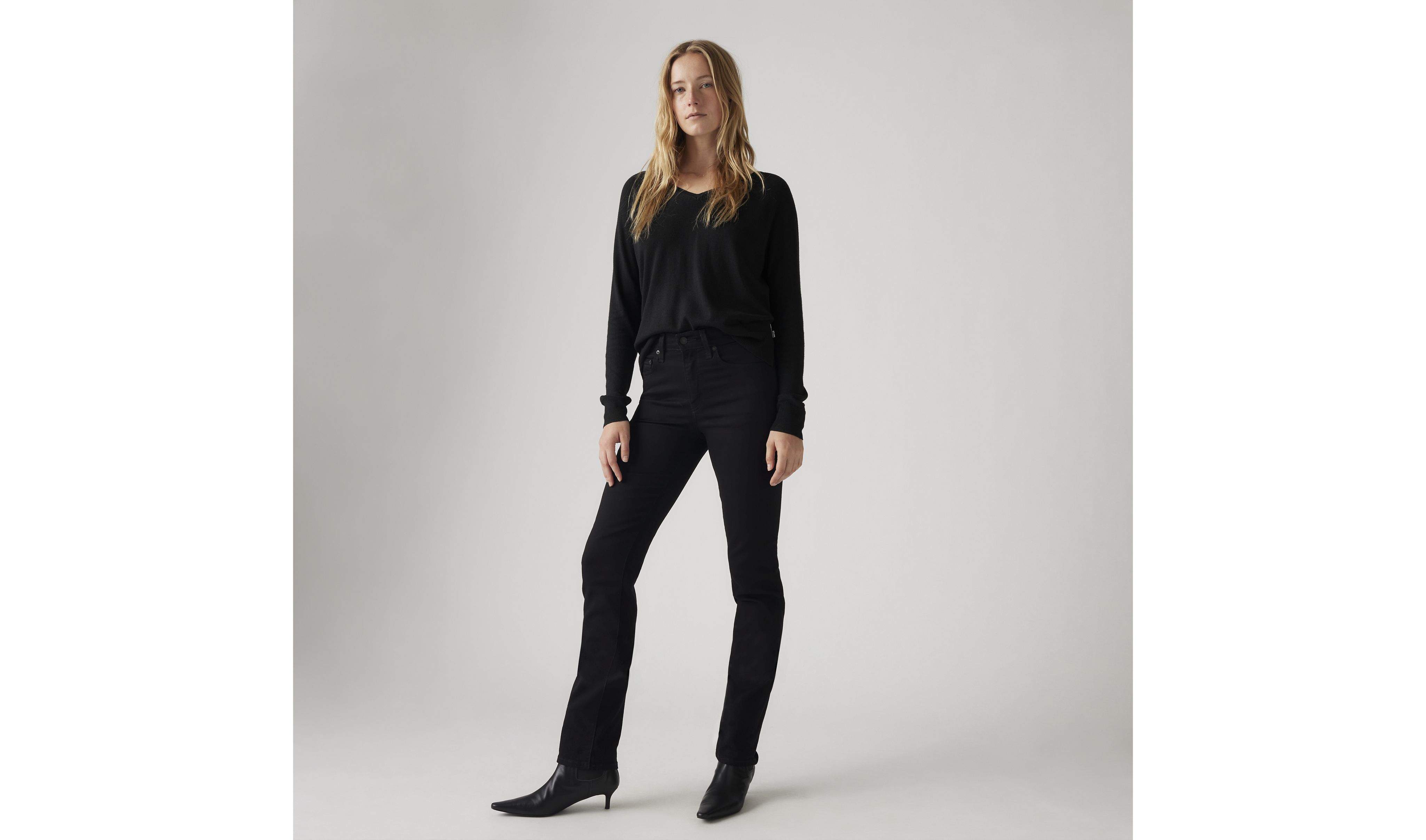 724 Jean droit taille haute pour femme 1