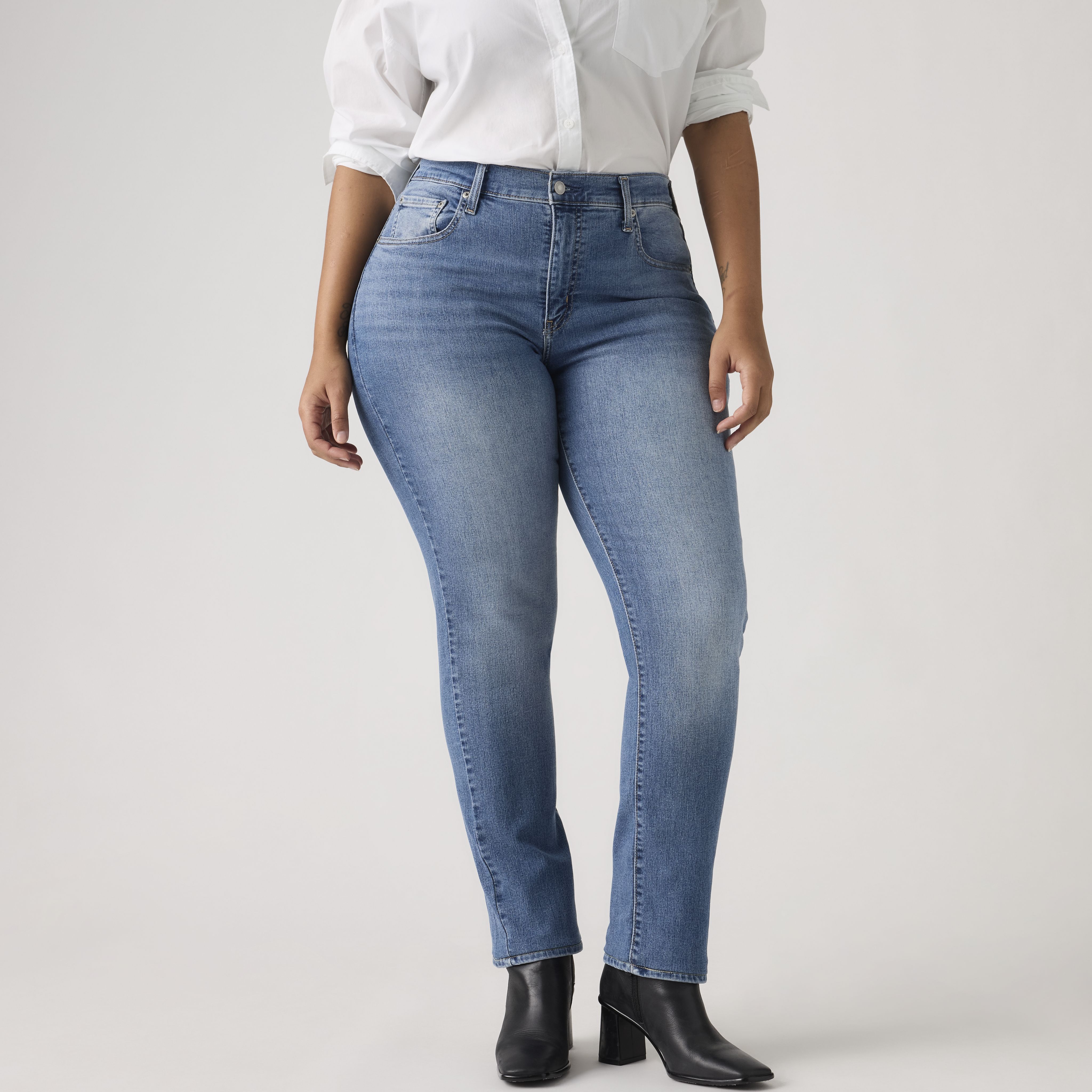 724™ raka jeans med hög midja 10