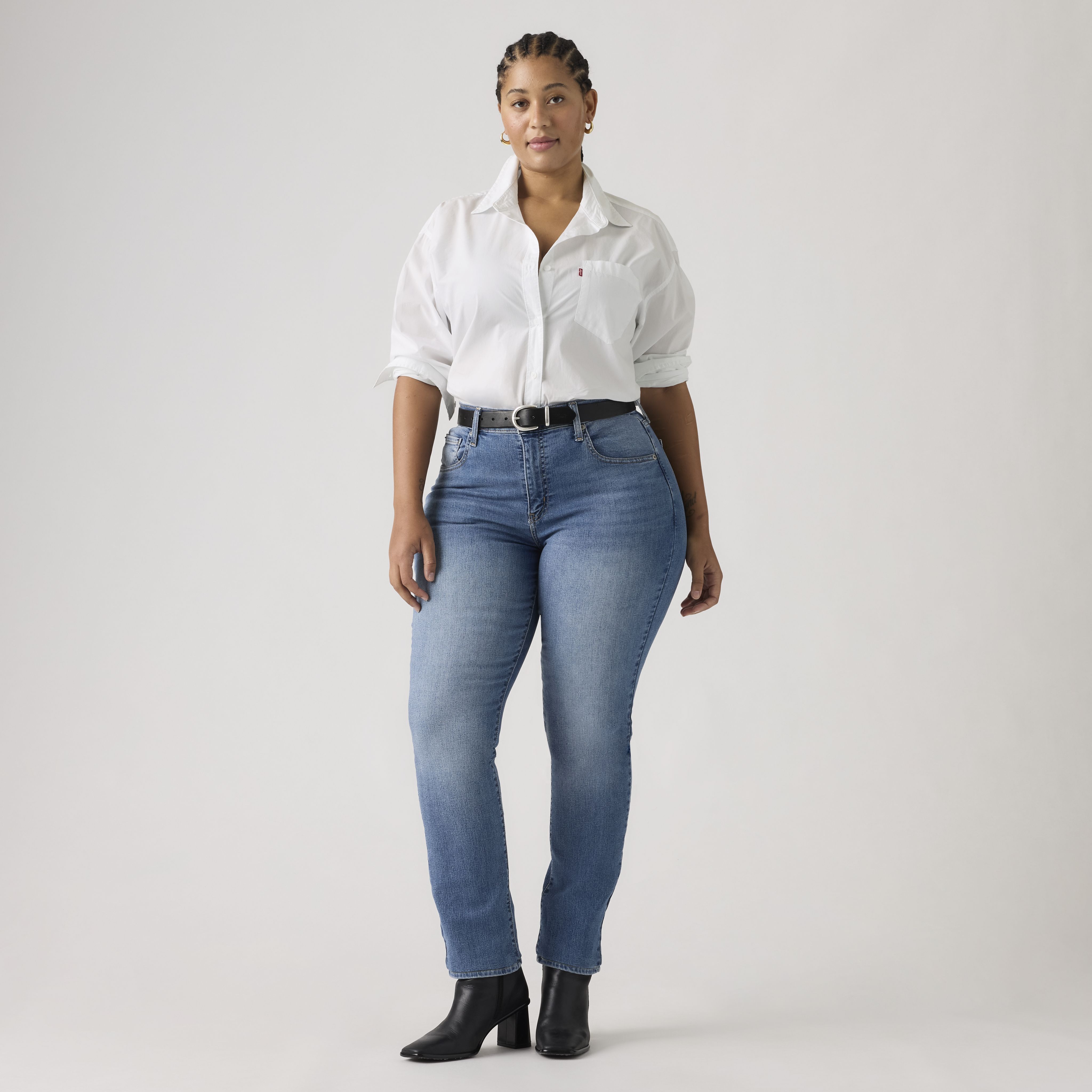 724™ raka jeans med hög midja 9