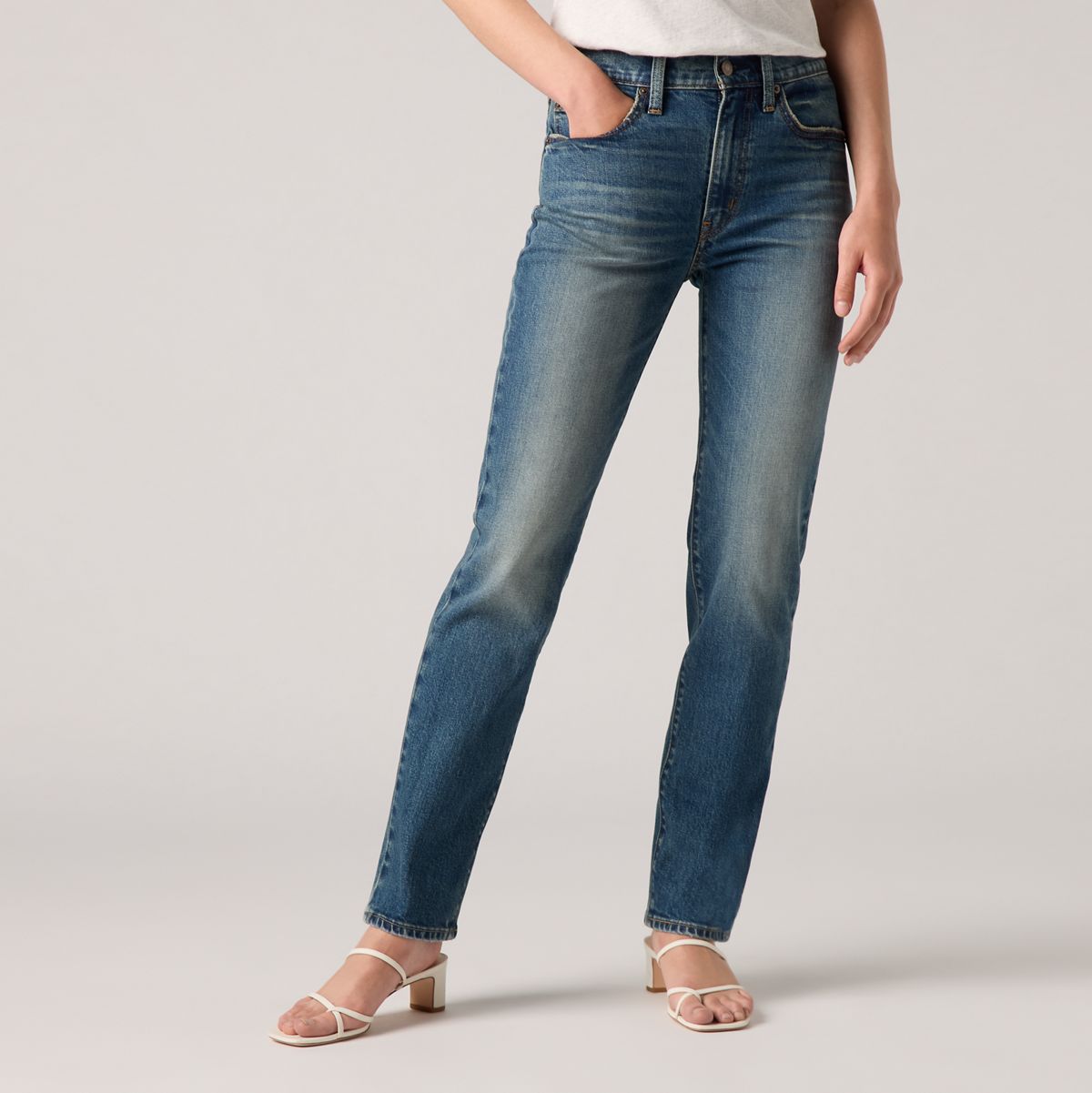 724™ High Rise Straight Jeans — Ankle Time - Dark Wash