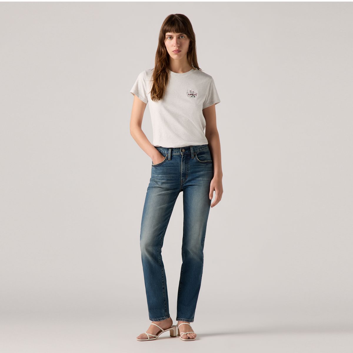724™ High Rise Straight Jeans — Ankle Time - Dark Wash